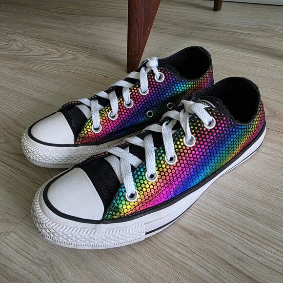 Converse Chuck Taylor All-Star Kaleidoscope Rainbow Low Top Sneakers Women Sz 6 - Picture 1 of 11